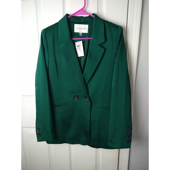 Lucy Paris Woman S Kelly Green Career Blazer Lined Long Sleeve Professional Care - Picture 1 of 10